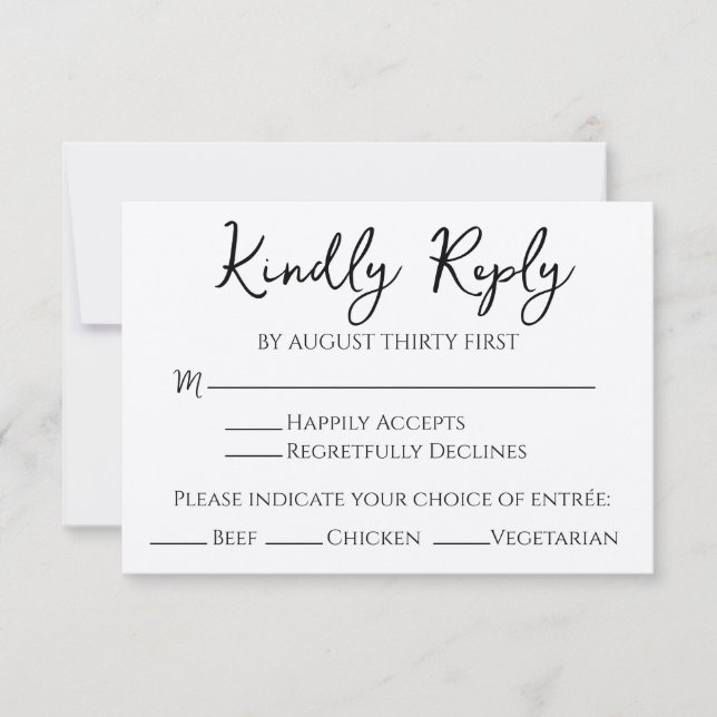 Cartão de RSVP Rústico Boho com Fonte Manuscrita (Frente)