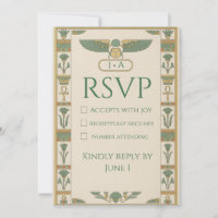 Cartão de RSVP Sagrado do Antigo Egito