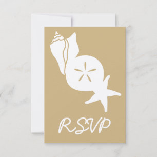 Cartão de RSVP Summer Seashells in Sand