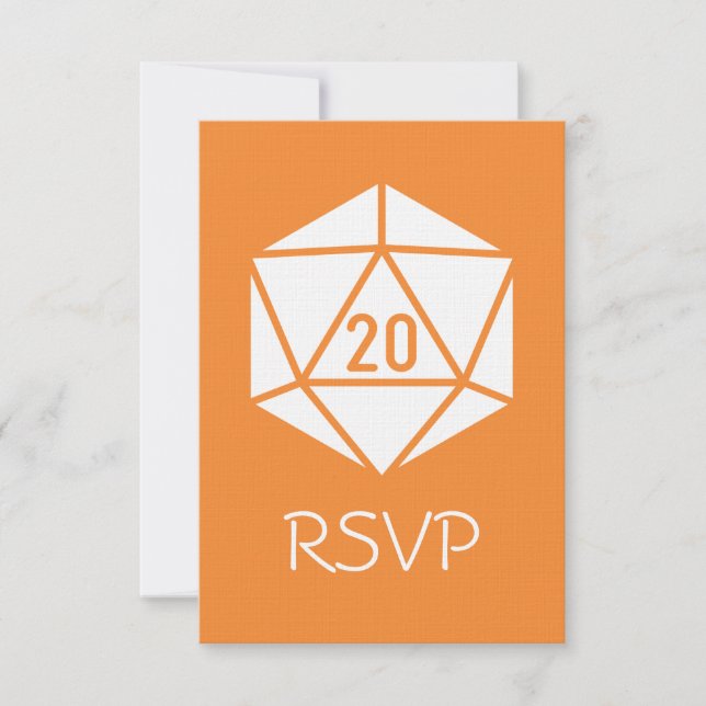 Cartão de RSVP Tabletop Chic em Laranja (Frente)