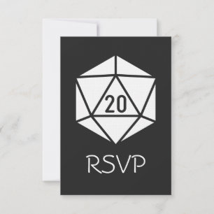 Cartão de RSVP Tabletop Chic em Preto
