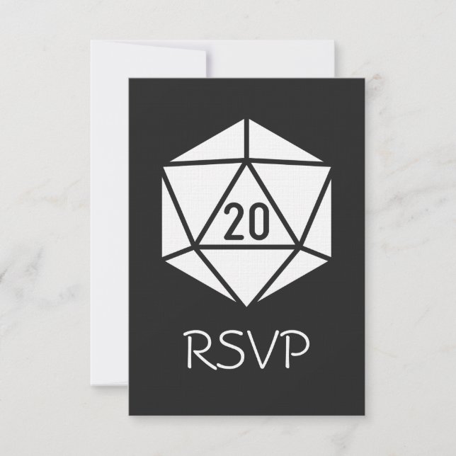 Cartão de RSVP Tabletop Chic em Preto (Frente)