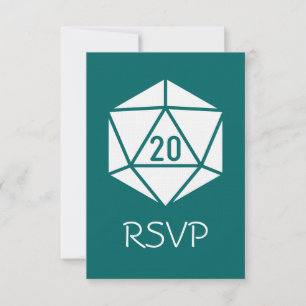 Cartão de RSVP Tabletop Chic em Teal