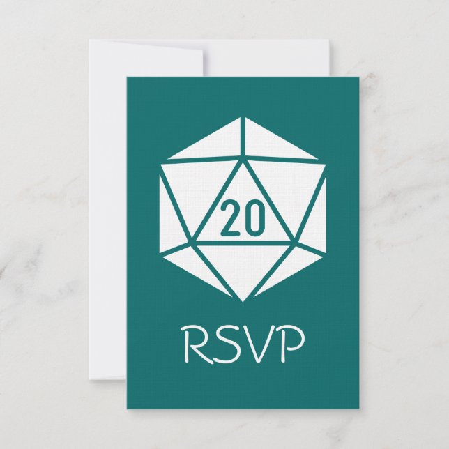 Cartão de RSVP Tabletop Chic em Teal (Frente)
