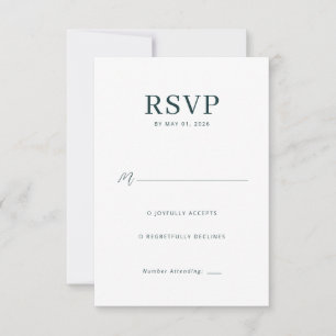 Cartão de RSVP Verde Elegante