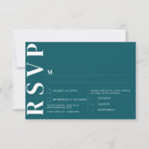 Cartão de RSVP Verde Meia-Noite Mínimo