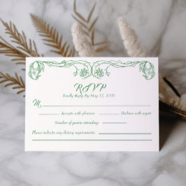 Cartão de RSVP Vintage Elegante – Filigrana de Ros