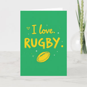 Cartão de Rugby Amor com Estilo de Pincelada