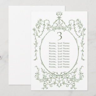 Cartão de Sábado Verde de Casamento Vitoriano Sage