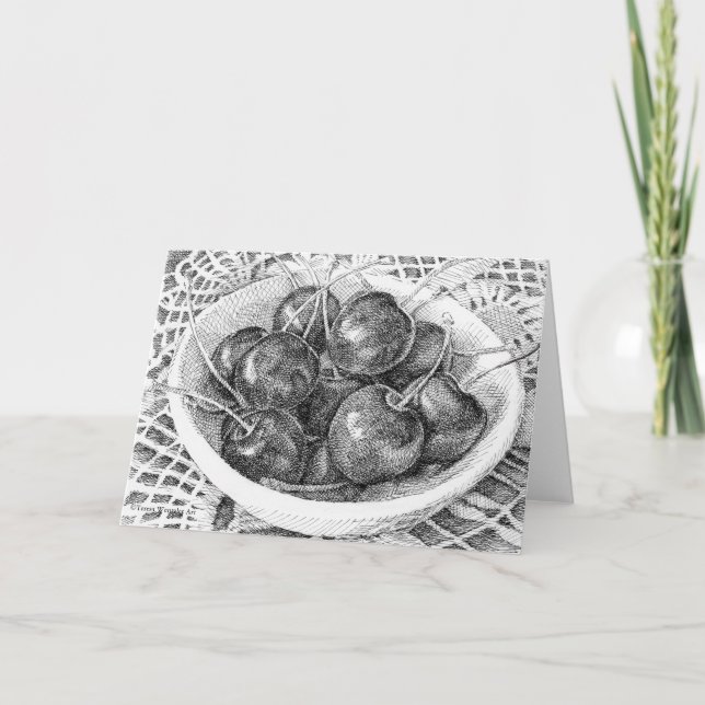 Cartão de Saída de Caneta de Cerejas (Frente)