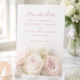 Cartão de Salva o Dia de Rosas de Casamento