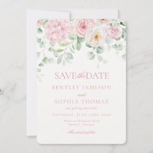 Cartão de Salvamento Floral Pink Love em Flor