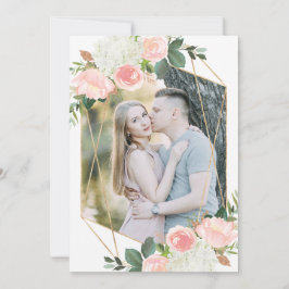Cartão de Salvar a Data com Foto Blush Spring Flor