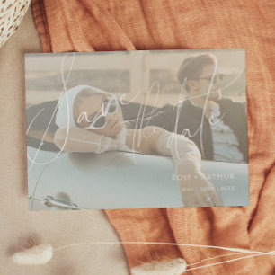 Cartão de Salvar a Data com Roteiro Minimalista Pl