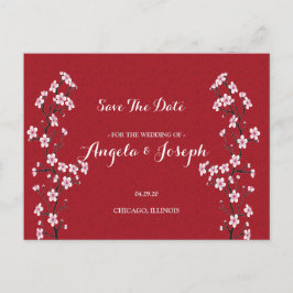 Cartão de Salvar a Data da Flor de Cerejeira