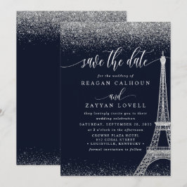Cartão de Salvar a Data da Torre Eiffel de Paris A