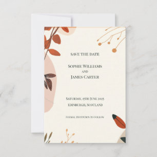 Cartão de Salvar a Data de Casamento Boho Flor Sil