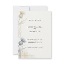 Cartão de Salvar a Data de Casamento com Aquarela 