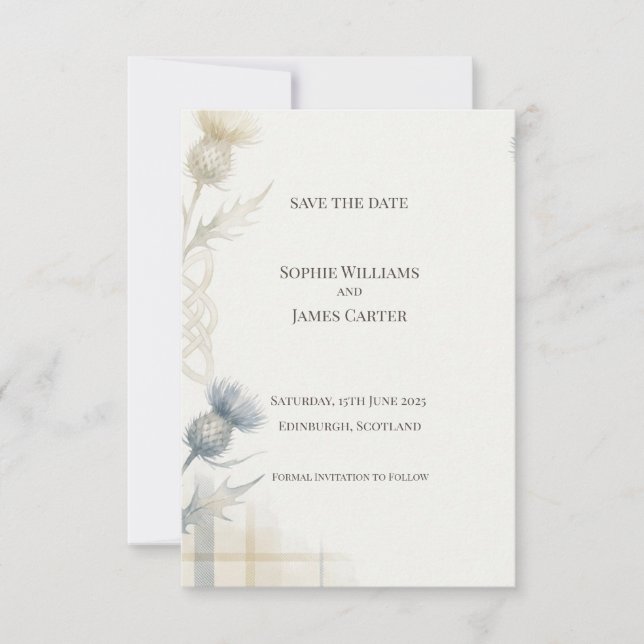 Cartão de Salvar a Data de Casamento com Aquarela  (Frente)