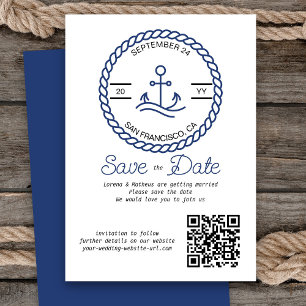 Cartão de Salvar a Data de Casamento com Código QR