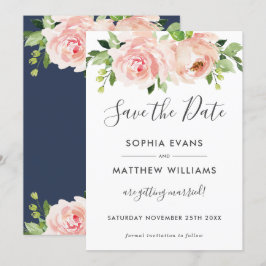 Cartão de Salvar a Data de Casamento com Flora Pin