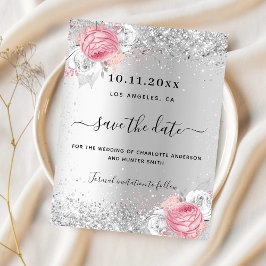 Cartão de salvar a data de casamento com flores co