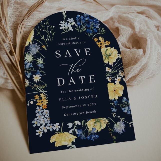 Cartão de Salvar a Data de Casamento com Flores Si (Criador carregado)