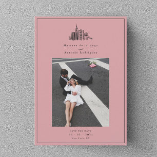 Cartão de Salvar a Data de Casamento com Foto da C