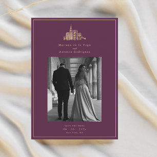 Cartão de Salvar a Data de Casamento com Foto da C