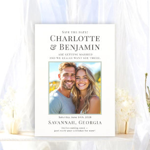 Cartão de Salvar a Data de Casamento com Foto de C