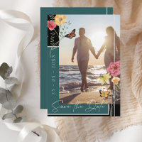Cartão de Salvar a Data de Casamento com Foto de F