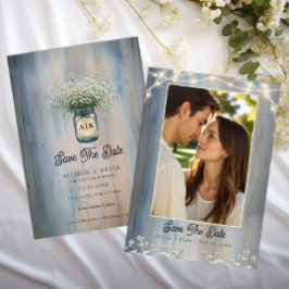 Cartão de Salvar a Data de Casamento com Foto em A