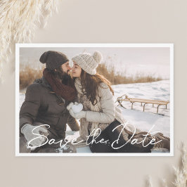 Cartão de Salvar a Data de Casamento com Foto em L