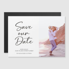Cartão de Salvar a Data de Casamento com Foto em S