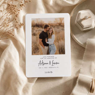 Cartão de Salvar a Data de Casamento com Foto em S