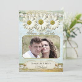 Cartão de Salvar a Data de Casamento com Foto Flor