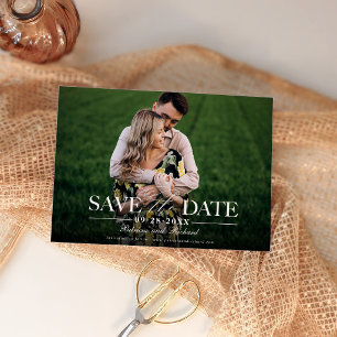 Cartão de Salvar a Data de Casamento com Foto Mode