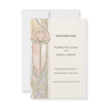 Cartão de Salvar a Data de Casamento com Tulipa em