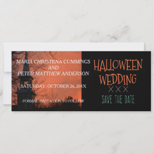 Cartão de Salvar a Data de Casamento de Halloween