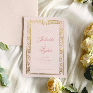Cartão de Salvar a Data de Casamento em Faux Foil