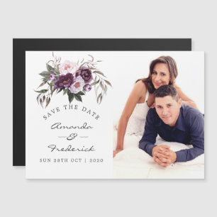 Cartão de Salvar a Data de Casamento Floral em Vel