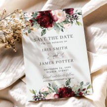 Cartão de Salvar a Data de Casamento Floral Rosa B