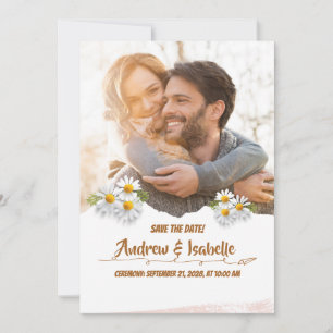 Cartão de Salvar a Data de Casamento Floral Vintag