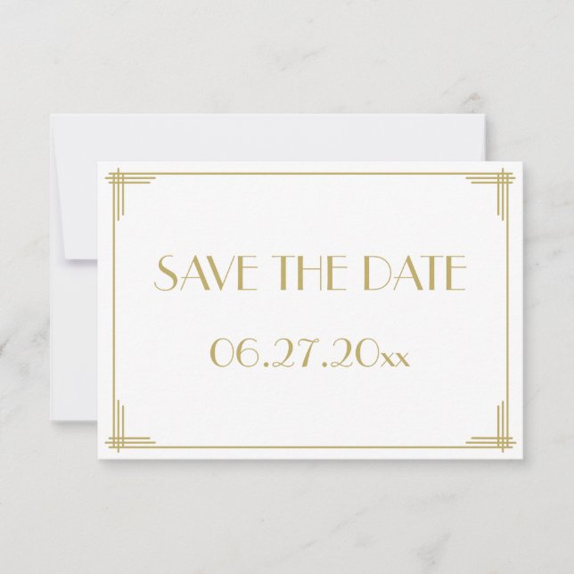 Cartão de Salvar a Data de Casamento Great Gatsby  (Frente)