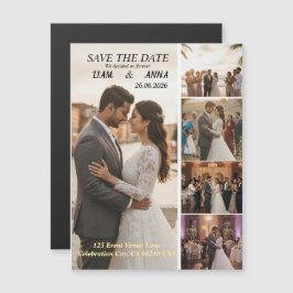Cartão de Salvar a Data de Casamento Moderno com 5