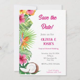 CARTÃO DE SALVAR A DATA DE CASAMENTO TROPICAL