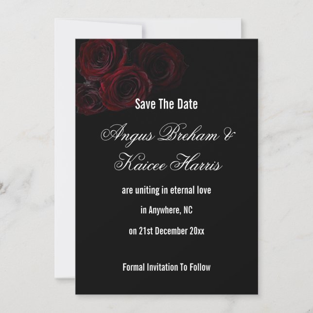 Cartão de Salvar a Data do Casamento Gótico | Roma (Frente)