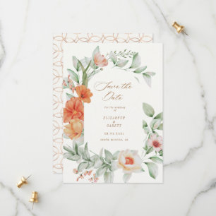 Cartão de Salvar a Data Floral de Jardim de Verão