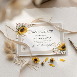 Cartão de Salvar a Data Floral de Outono Elegante
