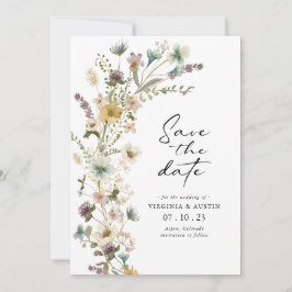 Cartão de Salvar a Data Floral de Primavera Elegan